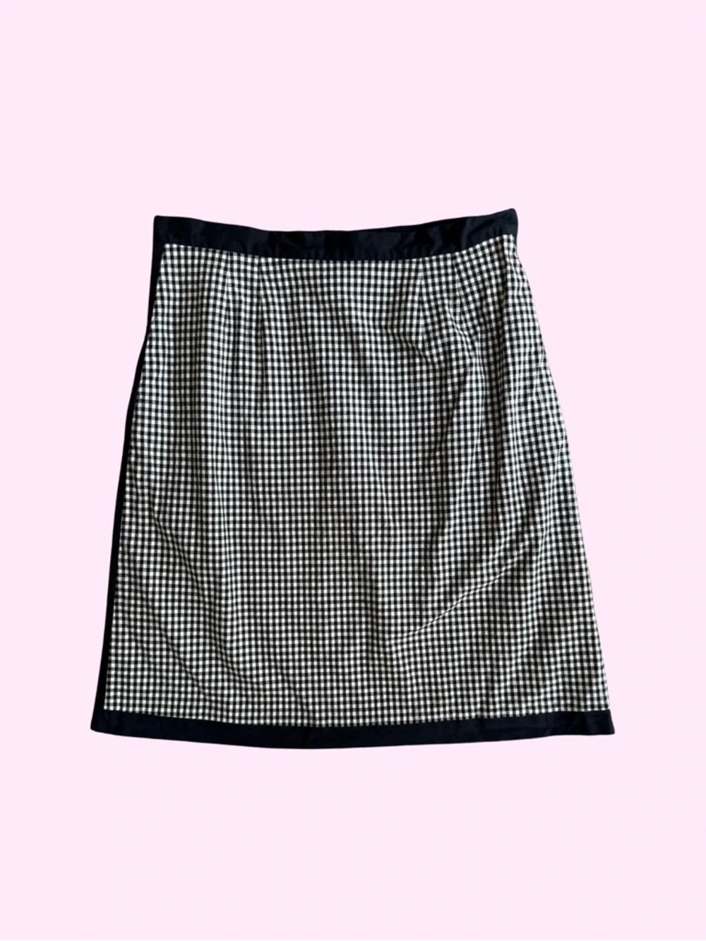 Grace Elements Black White Gingham Cotton Pencil Skirt Petite 4P Japan - Picture 4 of 8
